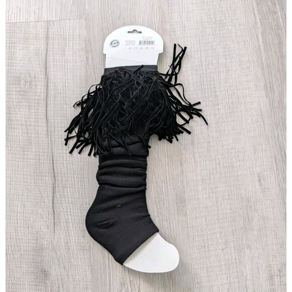 Bootights Knee High Black Fringe Boot Socks Boho Western Style - Picture 2 of 4